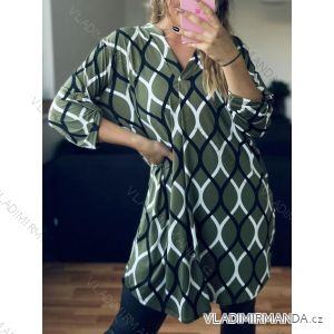 Tunika oversize 3/4 rukáv dámská nadrozměr (XL/2XL ONE SIZE) ITALSKÁ MÓDA IMD23666