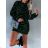 Šaty mikinové dlouhý rukáv dámské (S/M/L ONE SIZE) ITALSKÁ MÓDA IMD23680