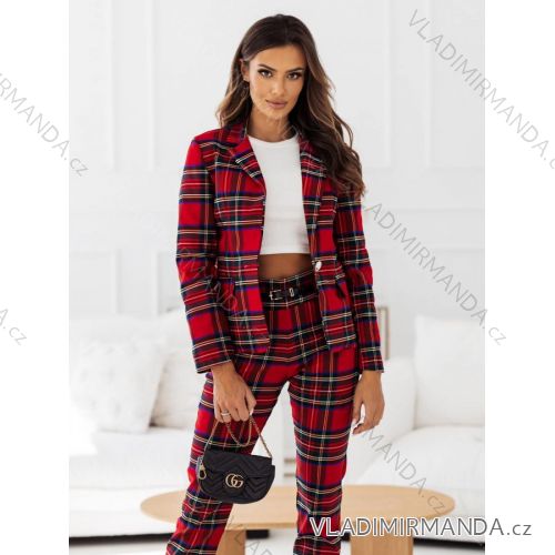 Souprava/komplet kalhoty dlouhé a sako dlouhý rukáv dámská (S/M ONE SIZE) ITALSKÁ MÓDA IMD23681