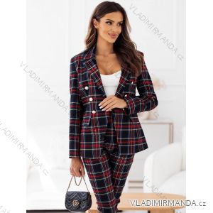 Souprava/komplet kalhoty dlouhé a sako dlouhý rukáv dámská (S/M ONE SIZE) ITALSKÁ MÓDA IMD23682