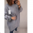 Tunika Oversize Langarm Damen Oversized (2XL / 3XL ONE SIZE) ITALIAN FASHION IM321551 blau 3xl / 4xl