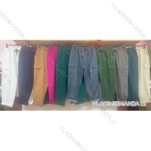 Kalhoty dlouhé dámské nadrozměr  (3XL/4XL ONE SIZE) ITALSKÁ MÓDA IMWQ233681