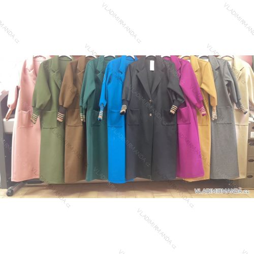 Kabát dlouhý rukáv dámský nadrozměr (3XL/4XL ONE SIZE) ITALSKÁ MÓDA IMWQ233682