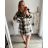 Shirt 3/4 sleeve ladies strip (4XL/5XL ONE SIZE) ITALSKÁ MÓDA IM422026