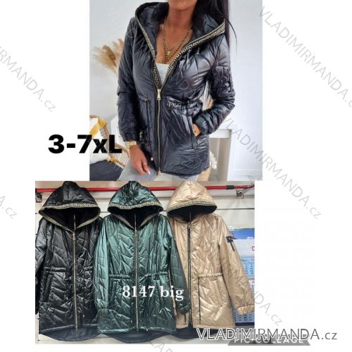 Bunda s kapucí dámská nadrozměr (3XL-7XL) SWEST POLSKÁ MÓDA PMWB238147