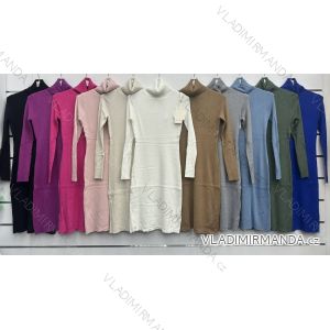 Šaty úpletové s rolákom dlhý rukáv dámske (S/M ONE SIZE) TALIANSKA MÓDA IMWBH232560
