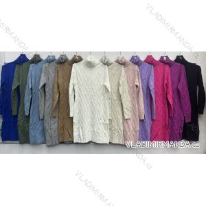 Šaty úpletové s rolákom dlhý rukáv dámske (S/M ONE SIZE) TALIANSKA MÓDA IMWBH233561