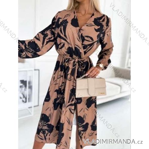 Šaty dlhé elegantný dlhý rukáv dámske (S/M ONE SIZE) TALIANSKA MÓDA IMWGB233742