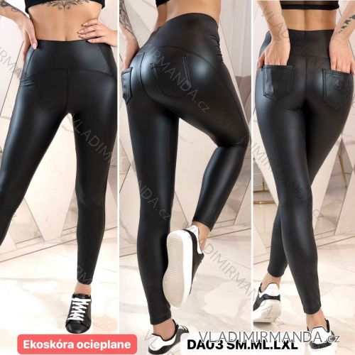 Legíny dlouhé koženkové dámské (S/M-L/XL) TURECKÁ MÓDA TMWL23DA03