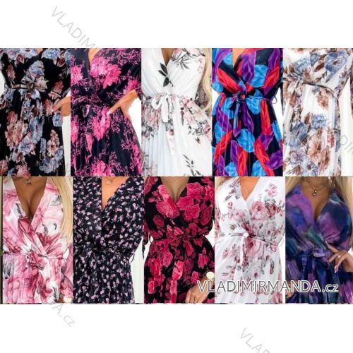 Šaty letné šifónové dlhý rukáv dámske (S/M ONE SIZE) TALIANSKA MÓDA IMWGB233450