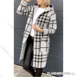 Cardigan kabát s kapucí dlouhý rukáv dámský (S/M ONE SIZE) ITALSKÁ MÓDA IMWD233453