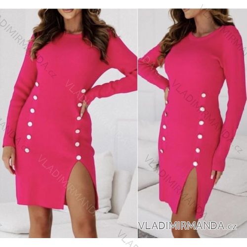 Women's Long Sleeve Hoodie Dress (S / M ONE SIZE) ITALIAN FASHION IMWA216095