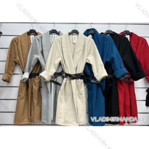 Kabát cardigan s páskem dlouhý rukáv dámský (S/M ONE SIZE) ITALSKÁ MÓDA IMWAS233484