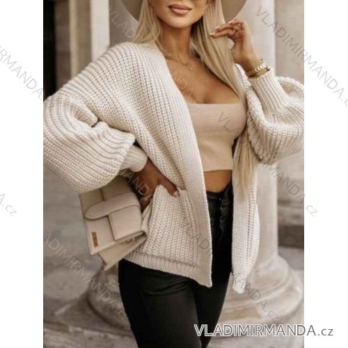 Women's Long Sleeve Knitted Cardigan (S/M ONE SIZE) ITALIAN FASHION IMWAD223390