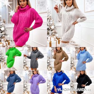 Šaty úpletové s rolákom dlhý rukáv dámske (S/M ONE SIZE) TALIANSKA MÓDA IMWK23CL22180