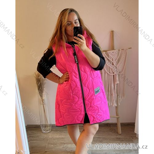 Vesta šusťáková s kapucí dámská nadrozměr (3XL/4XLONE SIZE) ITALSKÁ MODA IM423ALEXA