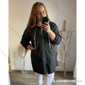 Kabát oversize na zip s kapucí dámský nadrozměr (2XL/3XL/4XL ONE SIZE) ITALSKá MóDA IM323BEAUTIFUL/DU