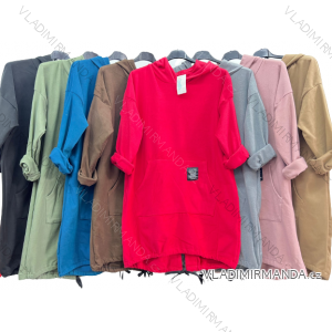 Strickjacke / Hoodie Baumwolle Damen (Uni M / XL) Italienische Mode IM420360