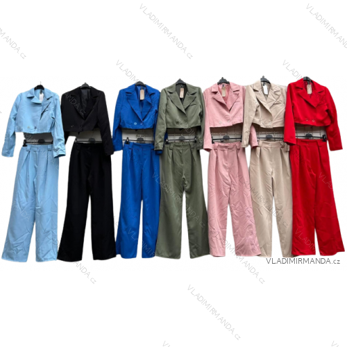 Súprava elegantné sako a nohavice dámska (S/M ONE SIZE) TALIANSKA MÓDA IMD23606