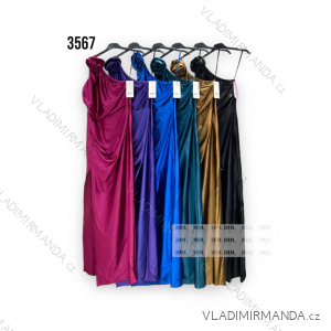 Šaty dlhé spoločenské na ramienka dámske (S/M ONE SIZE) TALIANSKA MÓDA IMPHD233567