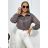 Camel suede zipper sweatshirt