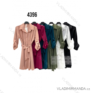 Šaty košilové dlouhý rukáv dámské (S/M ONE SIZE) ITALSKÁ MÓDA IMPHD234396