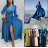 Women's Long Party Satin Long Sleeve Dress (S/M ONE SIZE) ITALIAN FASHION IMPLI233893