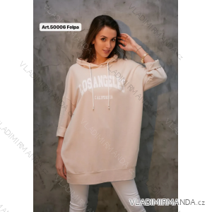 Mikina oversize prodloužená dlouhý rukáv dámská (S/M ONE SIZE) ITALSKÁ MÓDA IMPLI2350006