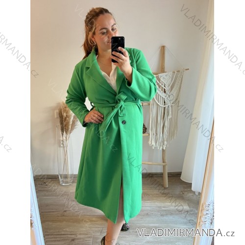 Women's Plus Size Long Sleeve Coat (3XL/4XL ONE SIZE) ITALIAN FASHION IMWQ233045 light green 3xl / 4xl