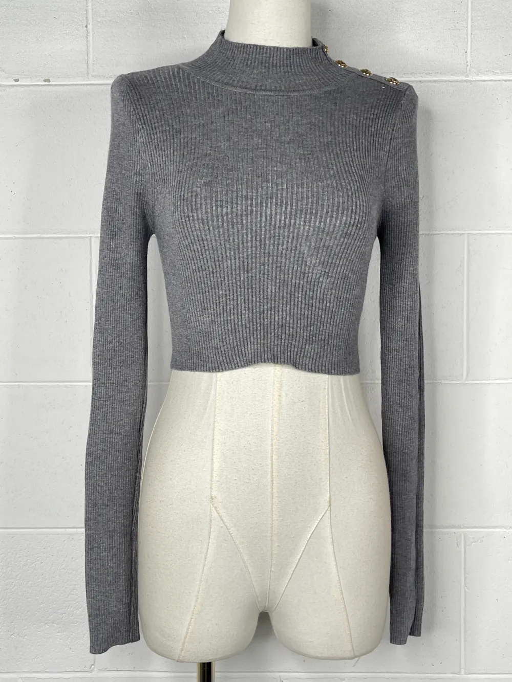 Kurzer Rollkragen-Langarmpullover für Damen (S/M EINHEITSGRÖSSE) ITALIAN FASHION IMPBB23Z5153
