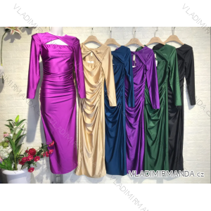 Women's Long Elegant Long Sleeve Dress (S/M ONE SIZE) ITALIAN FASHION IMPGM2316482