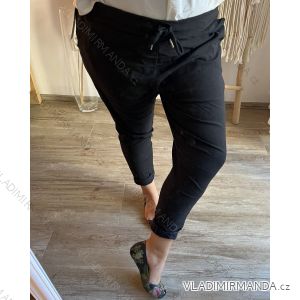 Kalhoty bavlněné letní dámské nadrozměr (3XL/4XL/5XL ONE SIZE) ITALSKÁ MODA IM422499LH/DU
