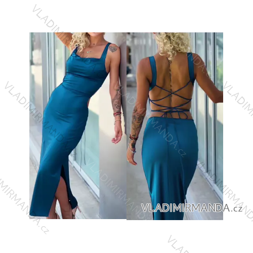 Šaty dlouhé společenské na ramínka dámské (S/M ONE SIZE) ITALSKÁ MÓDA IMPHD23285