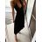 Women's pleated chiffon skirt (M / L ONE SIZE) ITALIAN FASHION IM321574 M / L black