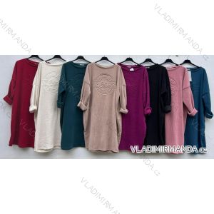 Šaty teplé dlouhý rukáv dámské (S/M ONE SIZE) ITALSKÁ MÓDA IMD23715