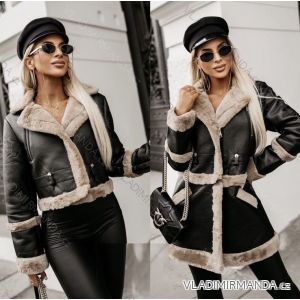 Bunda koženková zimní dámská (S/M ONE SIZE) ITALSKÁ MÓDA IMWMN23011