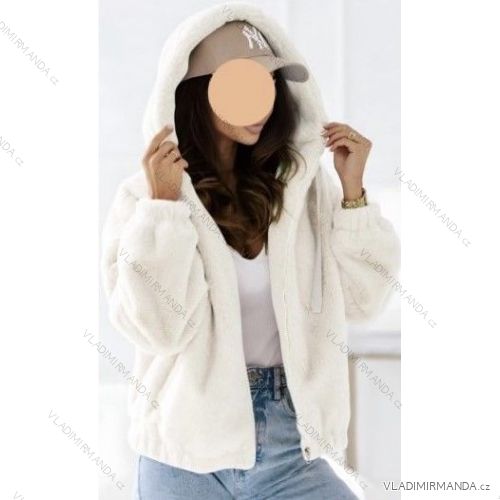 Kabátek kožíšek na zip dámský (S/M ONE SIZE) ITALSKÁ MÓDA IMWB23582