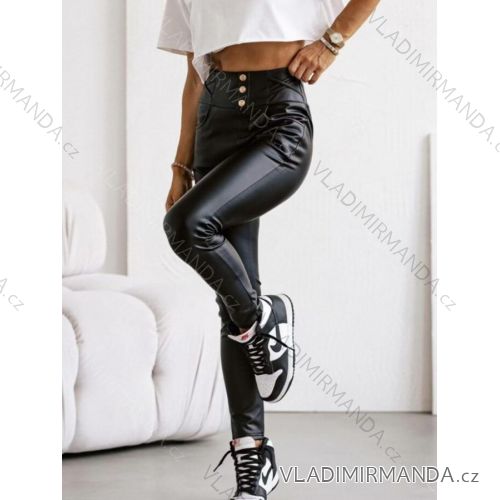 Nohavice dlhé koženkové zateplené dámske (S/M ONE SIZE) TALIANSKA MÓDA IMWAA233877