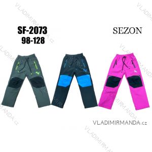 Kalhoty šusťákové zateplené flaušem dětské dívčí a chlapecké (98-128) SEZON SEZ23SF-2073