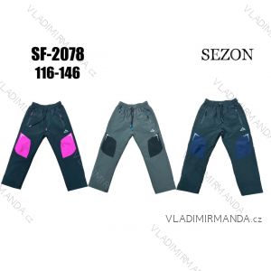 Kalhoty šusťákové zateplené fleecem  dětské dorost dívčí a chlapecké (116-146) SEZON SEZ23SF-2078