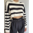 Kurzer, langärmliger Damen-Streifenpullover (S/M EINHEITSGRÖSSE) ITALIAN FASHION IMPBB23Z8041