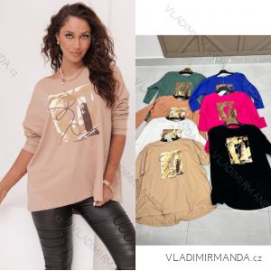 Damen-Langarm-T-Shirt in Übergröße (2XL/3XL EINHEITSGRÖSSE) TURKISH FASHION TMAA233967