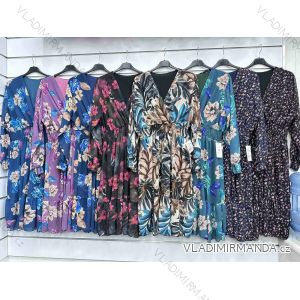 Šaty šifónové dlhý rukáv dámske nadrozmer (XL/2XL/3XL ONE SIZE) TALIANSKA MÓDA IMWGM233914