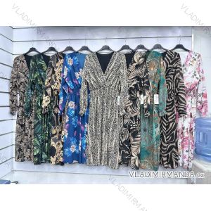 Šaty šifónové dlhý rukáv dámske nadrozmer (XL/2XL/3XL ONE SIZE) TALIANSKA MÓDA IMWGM233915