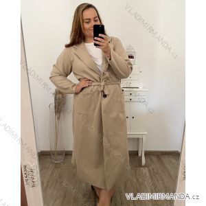 Kabát flaušový dlouhý rukáv dámský nadrozměr (3XL/4XL ONE SIZE) ITALSKÁ MÓDA IMWQ23BELLA