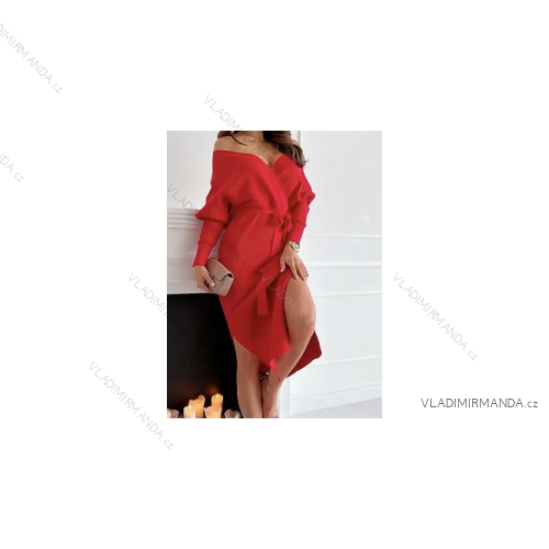 Šaty elegantní dlouhý rukáv dámské (S/M ONE SIZE) ITALSKÁ MÓDA IMPBB27008okt