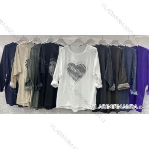 Damen-Langarm-T-Shirt in Übergröße (3XL/4XL EINHEITSGRÖSSE) ITALIAN FASHION IMWQ23104