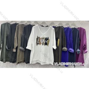 Damen-Langarm-T-Shirt in Übergröße (3XL/4XL EINHEITSGRÖSSE) ITALIAN FASHION IMWQ23105