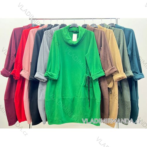 Women's Plus Size Long Sleeve Dress (2XL/3XL ONE SIZE) ITALIAN FASHION IM423610