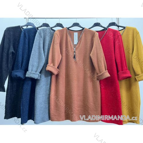 Shirt 3/4 sleeve ladies strip (4XL/5XL ONE SIZE) ITALSKÁ MÓDA IM422FLUFF